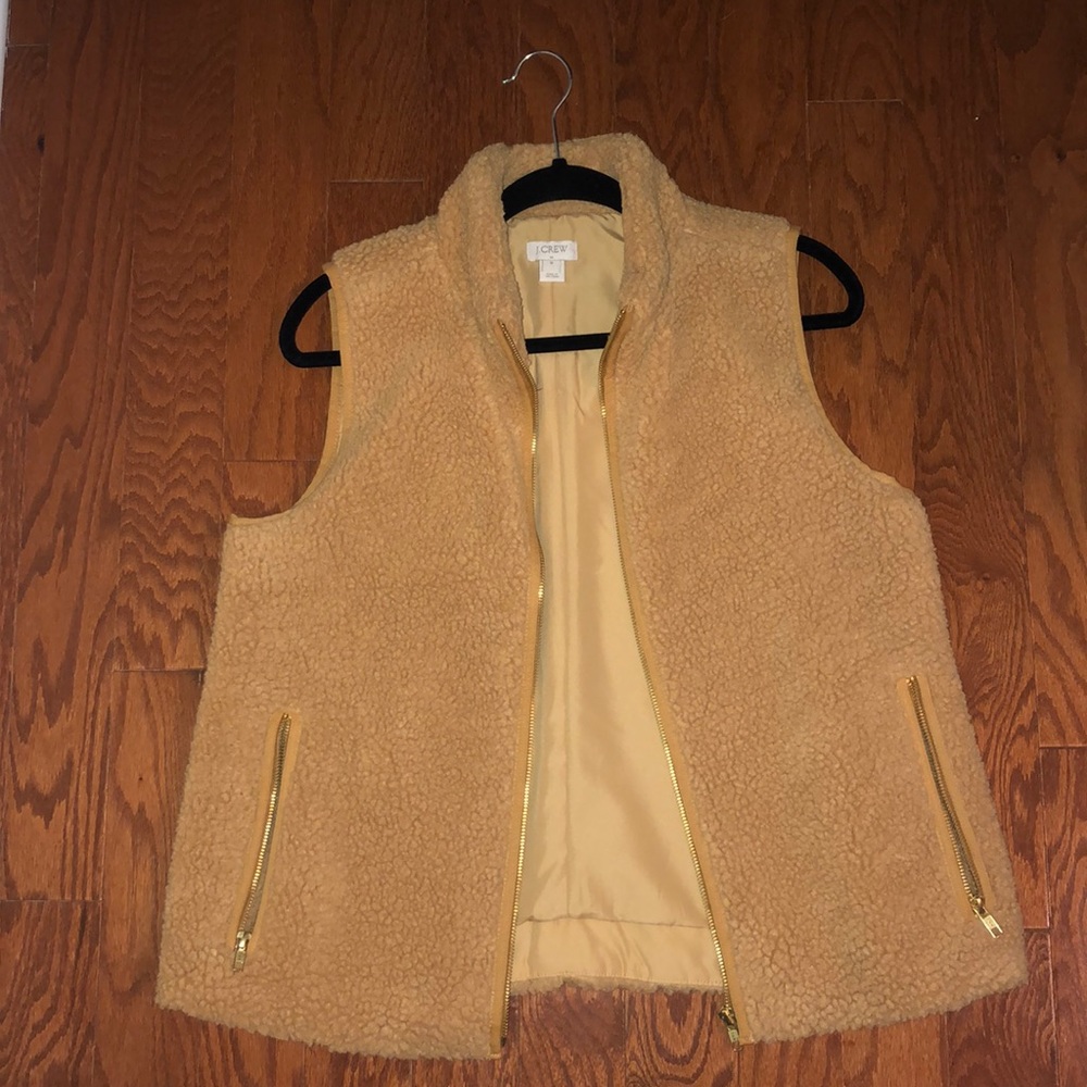 J Crew Mercantile Women's Fleece Vest Sherpa Zip
